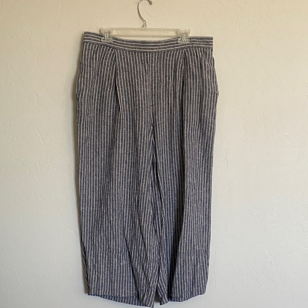 Banana Republic Linen Blend Striped Trousers